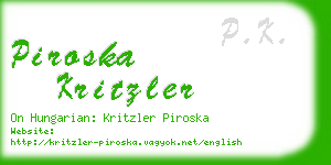 piroska kritzler business card